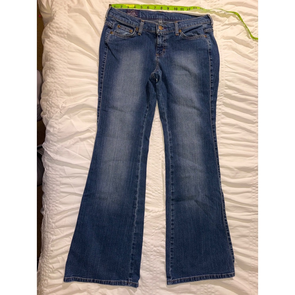 Wish Womens Wash Low Rise Bootcut Flare Size 9 Jeans Size 32x31 Y2K T06-01